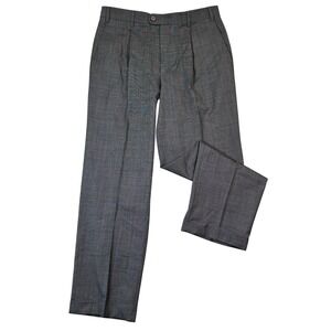Zanella‎ Guy La Ferrera Mens 34x29 Wool Dress Pants Pleated Gray Made in Italy